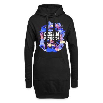 Umweltschutz, Naturschutz, Ocean Protector, Planet - Hoodie-Kleid - Schwarz - Vorne