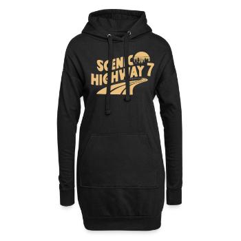 Scenic Highway 7 Retro Roadtrip Abenteuer - Hoodie-Kleid - Schwarz - Vorne