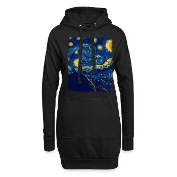 Backpacker Backpacking Camping Wandern Sternennach - Hoodie-Kleid - Schwarz - Vorne