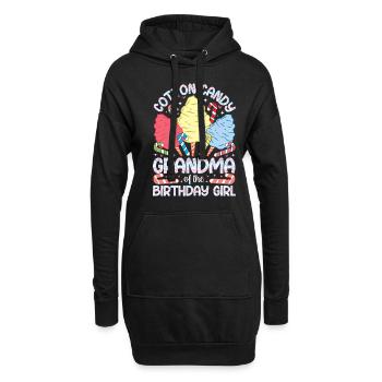 Zuckerwatte Oma Süßigkeiten Mädchen Geburtstag - Hoodie-Kleid - Schwarz - Vorne
