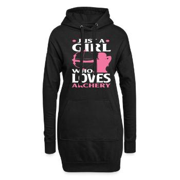 Bogen Frau Mädchen Bogenschießen - Hoodie-Kleid - Schwarz - Vorne