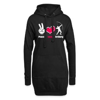Tir à l’arc Paix Amour Tir à l’arc - Sweat-shirt à capuche long Femme - noir - Devant