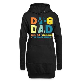 Vintage chien papa chien amoureux des animaux Chiens - Sweat-shirt à capuche long Femme - noir - Devant