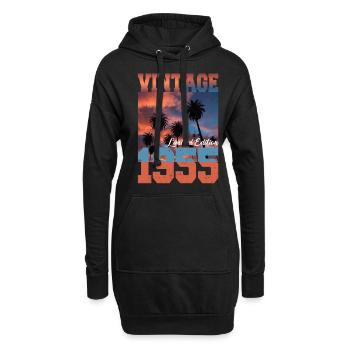 1955 Vintage Limited Edition Palmen Geboren 1955 - Hoodie-Kleid - Schwarz - Vorne