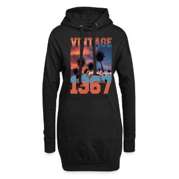 1967 Vintage Limited Edition Palmen Geboren 1967 - Hoodie-Kleid - Schwarz - Vorne