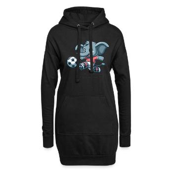 Mignon joueur de football éléphant - Sweat-shirt à capuche long Femme - noir - Devant