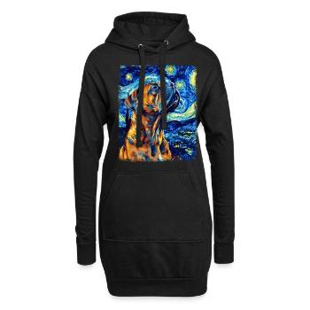 Cane Corso Hund Sternennacht Gemälde - Hoodie-Kleid - Schwarz - Vorne