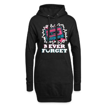 Vergessen Sie Nie Das Retro-Kassettenband - Hoodie-Kleid - Schwarz - Vorne