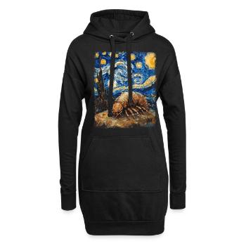 Isopodes Nuit étoilée Peinture - Sweat-shirt à capuche long Femme - noir - Devant