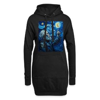 Karl Marx Kommunismus Kommunist Sternennacht Gemäl - Hoodie-Kleid - Schwarz - Vorne