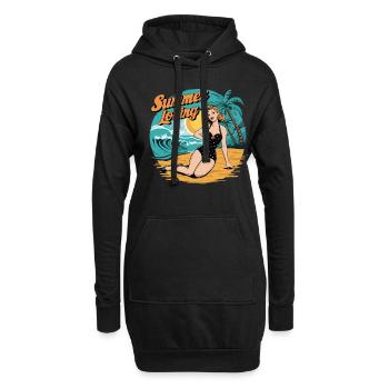 Retro Summer Loving Beach Vibes für einen - Hoodie-Kleid - Schwarz - Vorne