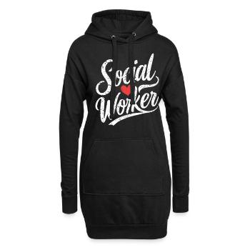Social Worker Herz Sozialarbeit Liebe - Hoodie-Kleid - Schwarz - Vorne