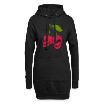 Cerise - Sweat-shirt à capuche long Femme - noir - Devant
