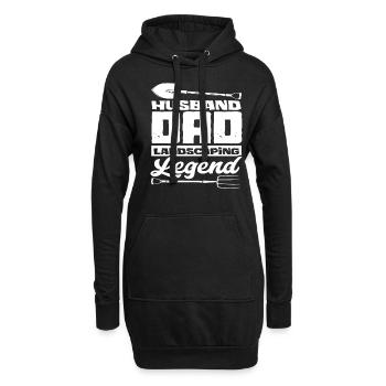 Landschaftsgärtner Ehemann Papa - Hoodie-Kleid - Schwarz - Vorne
