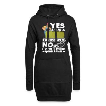 Landschaftsgärtner Rasenmähen - Hoodie-Kleid - Schwarz - Vorne