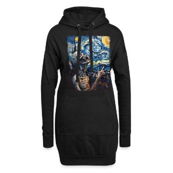 Peinture Zombie Nuit Étoilée - Sweat-shirt à capuche long Femme - noir - Devant