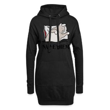 Tired Sleeping Cat Bed Nap Sleep - Hoodie-Kleid - Schwarz - Vorne