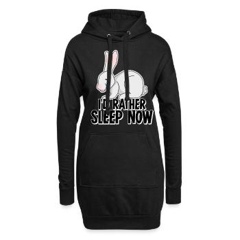 Lapin Fatigué Dormir Lapin Sieste Sommeil - Sweat-shirt à capuche long Femme - noir - Devant