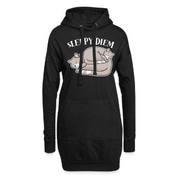 Chats Fatigué Sommeil Chat Sieste Sommeil - Sweat-shirt à capuche long Femme - noir - Devant
