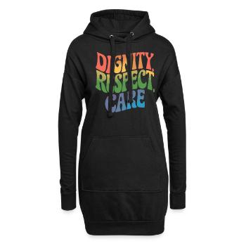 Sozialarbeiter Sozialarbeit Würde, Respekt, - Hoodie-Kleid - Schwarz - Vorne