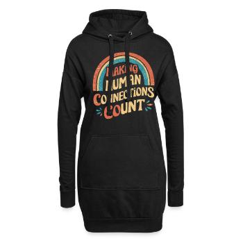 Travail social : les relations humaines comptent - Sweat-shirt à capuche long Femme - noir - Devant