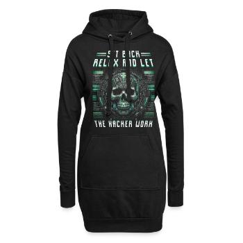 Testeur d’intrusion Asseyez-vous et laissez le pirate travailler - Sweat-shirt à capuche long Femme - noir - Devant