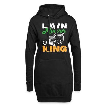 Landschaftsgärtner Rasen Mäher König - Hoodie-Kleid - Schwarz - Vorne