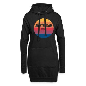 Amsterdam Retro Sunset Souvenir Niederlande - Hoodie-Kleid - Schwarz - Vorne