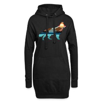 White Shepherd Dog Nature Outdoor - Hoodie-Kleid - Schwarz - Vorne