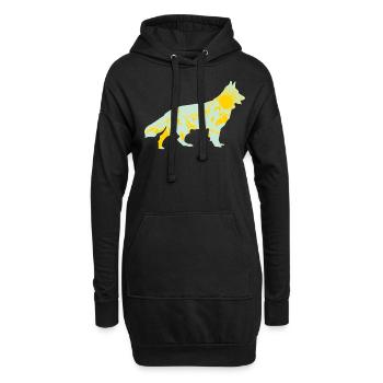 Chien de berger blanc Montagnes Extérieur - Sweat-shirt à capuche long Femme - noir - Devant