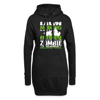 Landschaftsgärtner Rasen Mähen Zombie - Hoodie-Kleid - Schwarz - Vorne
