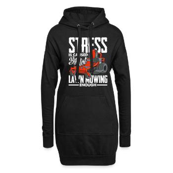 Landschaftsgärtner Stress Rasen Mähen - Hoodie-Kleid - Schwarz - Vorne