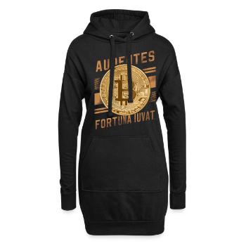 Bitcoin Audentes Fortuna Iuvat Crypto Digital - Sweat-shirt à capuche long Femme - noir - Devant