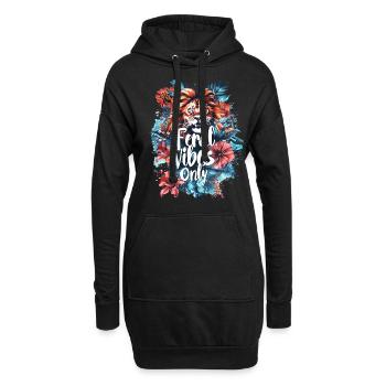 Wild Vibes Nur Löwe Blumig Wild Natur - Hoodie-Kleid - Schwarz - Vorne