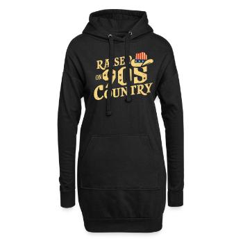 Raised On 90s Country Musik Retro Cowboyhut - Hoodie-Kleid - Schwarz - Vorne