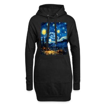 Kranführer Bauwesen HEO Sternennachtmalerei - Hoodie-Kleid - Schwarz - Vorne