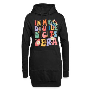10 Jahre Alt 10. Geburtstag - Hoodie-Kleid - Schwarz - Vorne