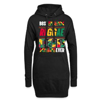 Rastafari Papa Musique Fête des pères Rasta Jamaïque Reggae - Sweat-shirt à capuche long Femme - noir - Devant