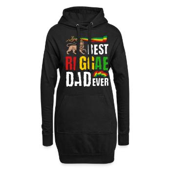 Rastafari Papa Musique Fête des pères Rasta Jamaïque Reggae - Sweat-shirt à capuche long Femme - noir - Devant
