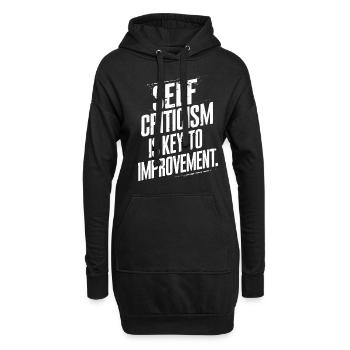 Selbstkritik Ist Der Schlüssel Zur Verbesserung - Hoodie-Kleid - Schwarz - Vorne