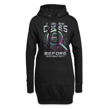 Testeur d’intrusion I casse les codes - Sweat-shirt à capuche long Femme - noir - Devant