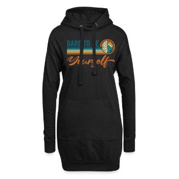 Vintage « Osez Être Vous-même » Audacieux Unique - Sweat-shirt à capuche long Femme - noir - Devant