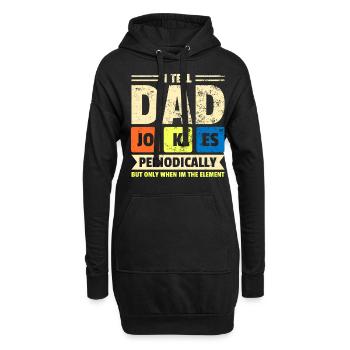 Dad Jokes Periodically Geschenk Nerd Geek Väter - Hoodie-Kleid - Schwarz - Vorne