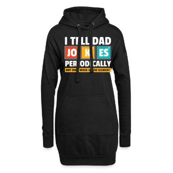 Dad Jokes Periodically Geschenk Nerd Geek Väter - Hoodie-Kleid - Schwarz - Vorne