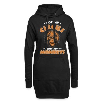 Pas mon cirque, pas mes singes ! - Sweat-shirt à capuche long Femme - noir - Devant