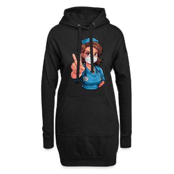 Lustige Krankenschwester mit Humor - Hoodie-Kleid - Schwarz - Vorne