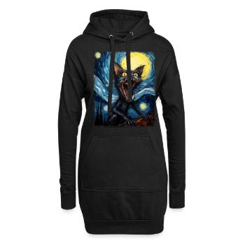 El Chupacabra Krypto Kryptozoologie Sternennacht G - Hoodie-Kleid - Schwarz - Vorne