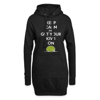 Neuseeland Souvenir: Keep Calm And Get Your Kiwi - Hoodie-Kleid - Schwarz - Vorne