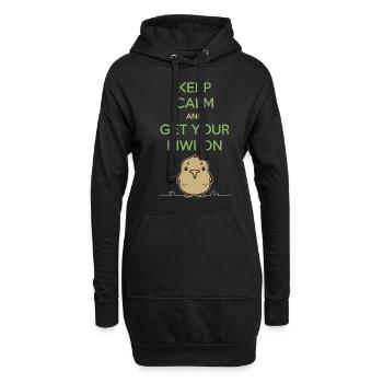 New Zealand Souvenir: Keep Calm And Get Your Kiwi - Hoodie-Kleid - Schwarz - Vorne
