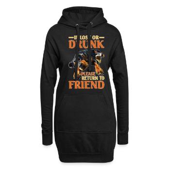 If Lost Or Drunk Please Return To Friend - Hoodie-Kleid - Schwarz - Vorne